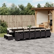 vidaXL Garden Dining Set Black Poly Rattan 16-seater