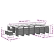 vidaXL Garden Dining Set Black Poly Rattan 16-seater