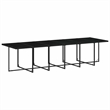 vidaXL Garden Dining Set Black Poly Rattan 16-seater