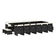 vidaXL Garden Dining Set Black Poly Rattan 16-seater