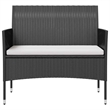 vidaXL 16 Piece Patio Lounge Set with Cushions Poly Rattan Black