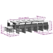 vidaXL Garden Dining Set Black PE Rattan Large Foldable