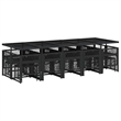 vidaXL Garden Dining Set Black PE Rattan Large Foldable