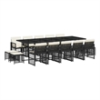 vidaXL Garden Dining Set Black PE Rattan Large Foldable