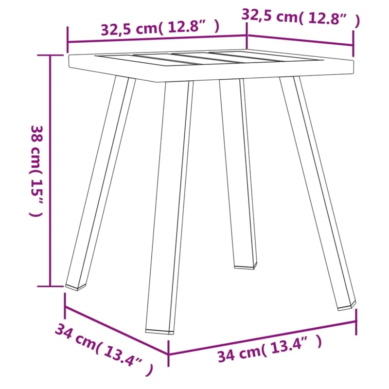 vidaXL Patio Table Anthracite 13.4
