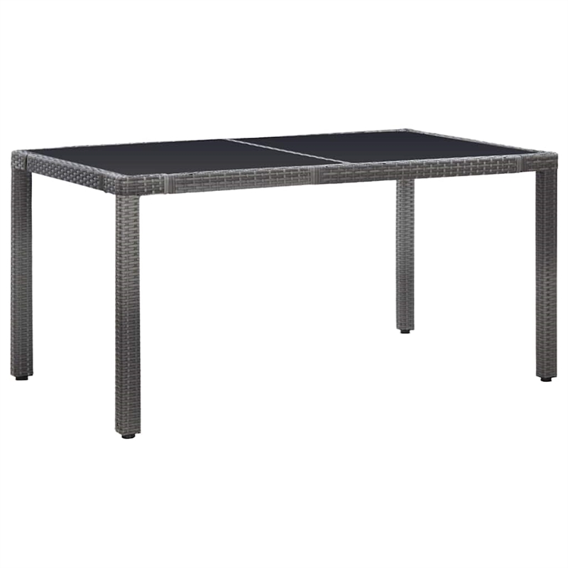 vidaXL 7 Piece Patio Dining Set Poly Rattan Gray