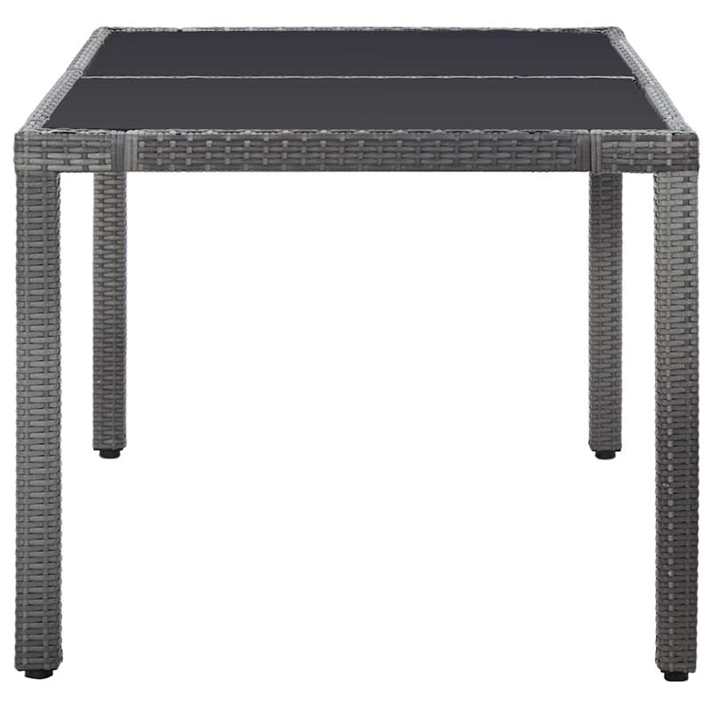 vidaXL 7 Piece Patio Dining Set Poly Rattan Gray