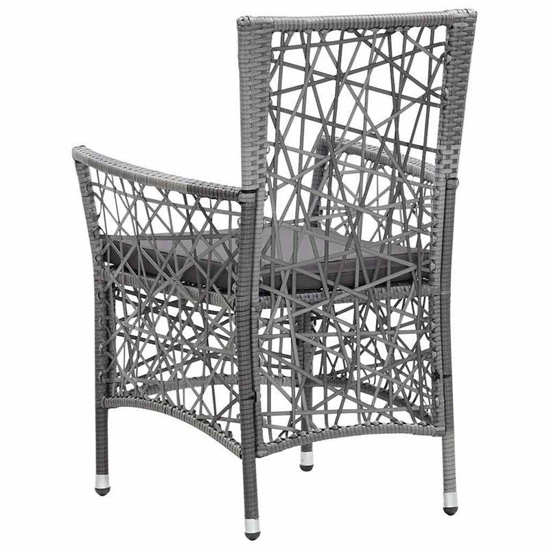 vidaXL 7 Piece Patio Dining Set Poly Rattan Gray