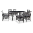 vidaXL 7 Piece Patio Dining Set Poly Rattan Gray