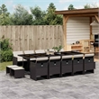 vidaXL Garden Dining Set Black PE Rattan 15 pieces Collapsible