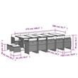 vidaXL Garden Dining Set Black PE Rattan 15 pieces Collapsible