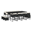 vidaXL Garden Dining Set Black PE Rattan Large Foldable