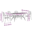 vidaXL 5 Piece Patio Dining Set White Cast Aluminum