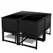 vidaXL 9 Piece Patio Dining Set with Cushions Poly Rattan Black