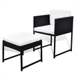 vidaXL 9 Piece Patio Dining Set with Cushions Poly Rattan Black