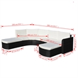 vidaXL 4 Piece Patio Lounge Set with Cushions Poly Rattan Black