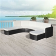 vidaXL 4 Piece Patio Lounge Set with Cushions Poly Rattan Black