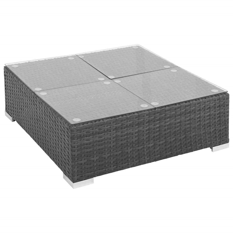 vidaXL 6 Piece Patio Lounge Set with Cushions Poly Rattan Black