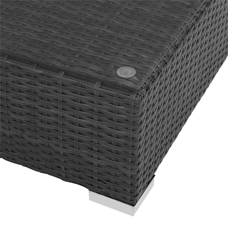 vidaXL 6 Piece Patio Lounge Set with Cushions Poly Rattan Black