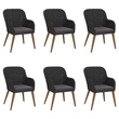 vidaXL 7 Piece Patio Dining Set with Cushions Black