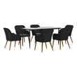 vidaXL 7 Piece Patio Dining Set with Cushions Black