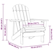 vidaXL Patio Adirondack Chair with Table Solid Fir Wood Brown