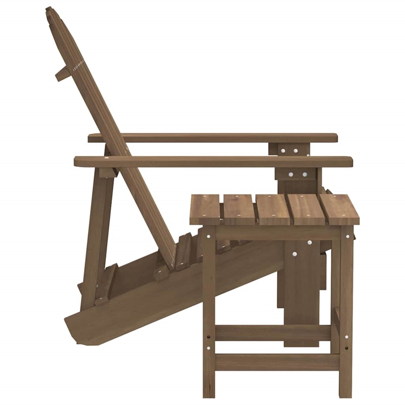 vidaXL Patio Adirondack Chair with Table Solid Fir Wood Brown