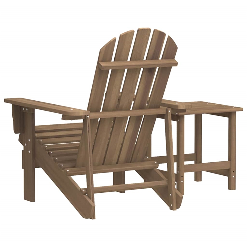 vidaXL Patio Adirondack Chair with Table Solid Fir Wood Brown