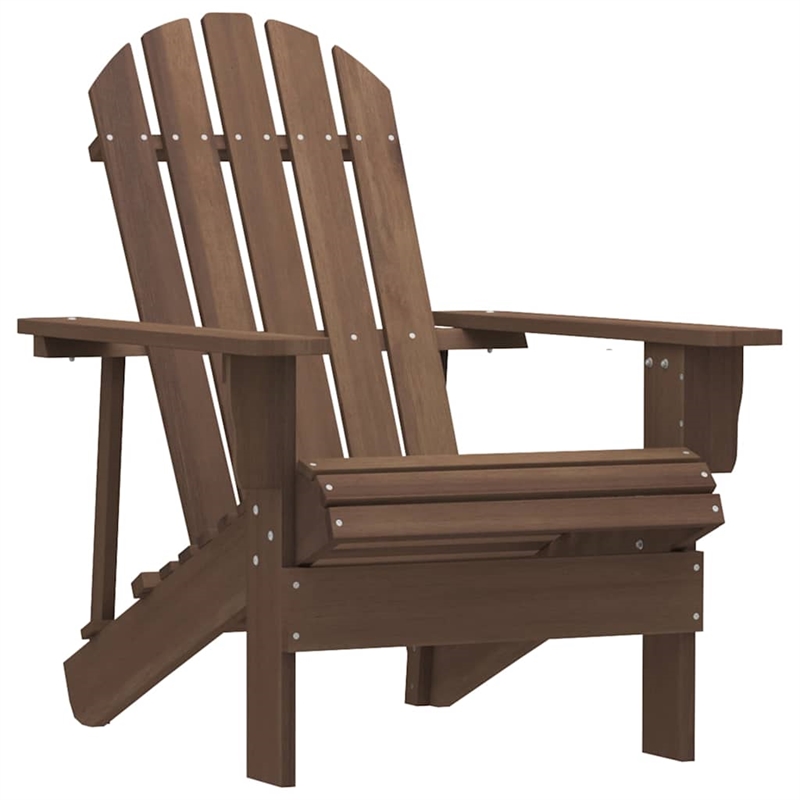 vidaXL Patio Adirondack Chair with Table Solid Fir Wood Brown
