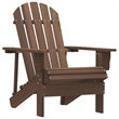 vidaXL Patio Adirondack Chair with Table Solid Fir Wood Brown