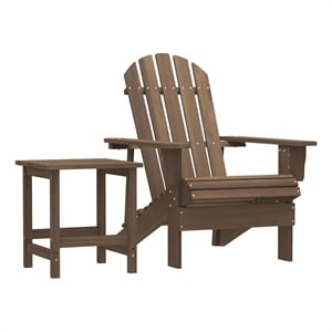 vidaXL Patio Adirondack Chair with Table Solid Fir Wood Brown