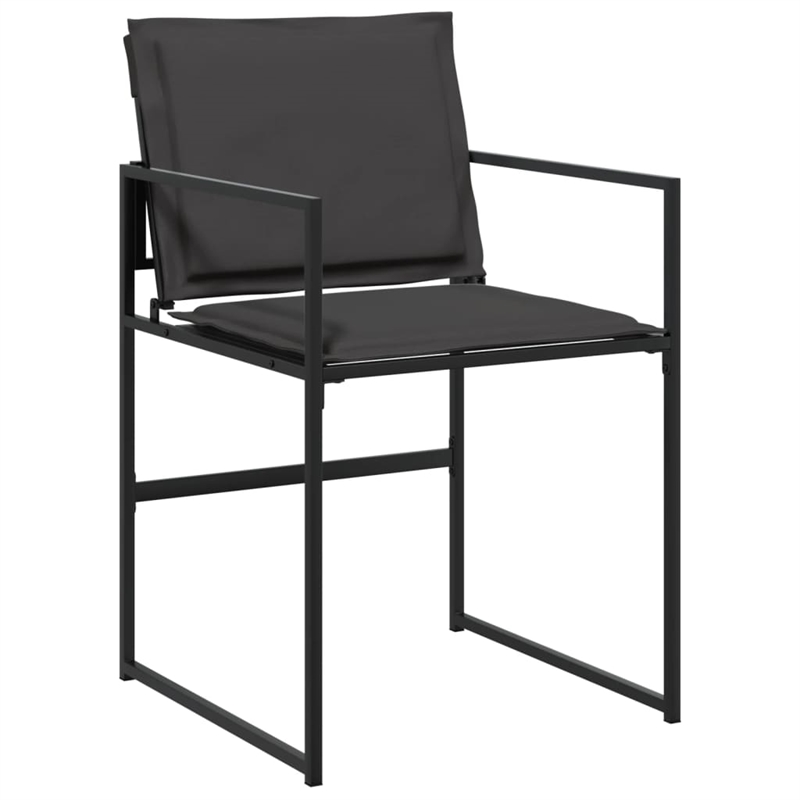 vidaXL 9 Piece Patio Dining Set with Cushions Black Textilene