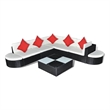 vidaXL 8 Piece Patio Lounge Set with Cushions Poly Rattan Black
