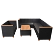vidaXL 5 Piece Patio Lounge Set with Cushions Poly Rattan Black