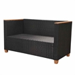 vidaXL 5 Piece Patio Lounge Set with Cushions Poly Rattan Black