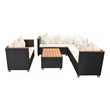 vidaXL 5 Piece Patio Lounge Set with Cushions Poly Rattan Black