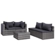 vidaXL 8 Piece Patio Lounge Set with Cushions Poly Rattan Gray