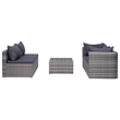 vidaXL 8 Piece Patio Lounge Set with Cushions Poly Rattan Gray