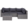 vidaXL 8 Piece Patio Lounge Set with Cushions Poly Rattan Gray