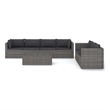 vidaXL 8 Piece Patio Lounge Set with Cushions Poly Rattan Gray