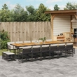 vidaXL Garden Dining Set Black and Cream White
