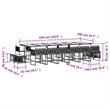 vidaXL Garden Dining Set Black and Cream White