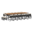 vidaXL Garden Dining Set Black and Cream White