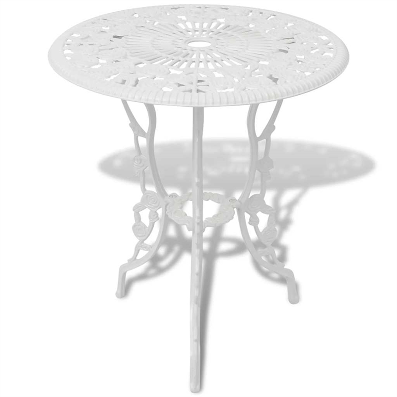 vidaXL 3 Piece Bistro Set Cast Aluminum White