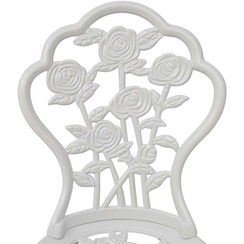 vidaXL 3 Piece Bistro Set Cast Aluminum White