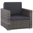 vidaXL 12 Piece Patio Lounge Set with Cushions Poly Rattan Gray