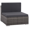 vidaXL 12 Piece Patio Lounge Set with Cushions Poly Rattan Gray