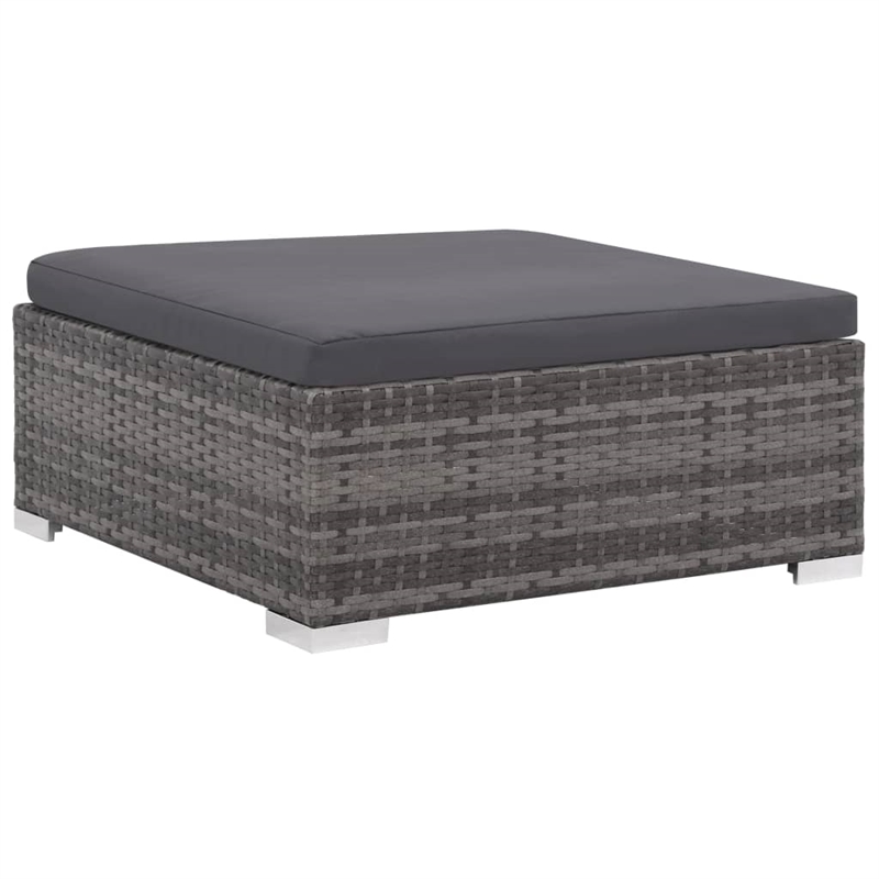 vidaXL 12 Piece Patio Lounge Set with Cushions Poly Rattan Gray