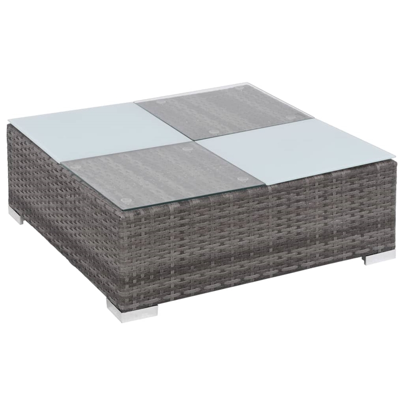 vidaXL 12 Piece Patio Lounge Set with Cushions Poly Rattan Gray