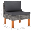 vidaXL 7 Piece Patio Lounge Set Poly Rattan and Eucalyptus Wood Gray